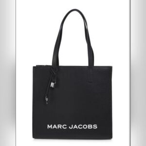Marc Jacobs Grind Leather Tote Bag In Black